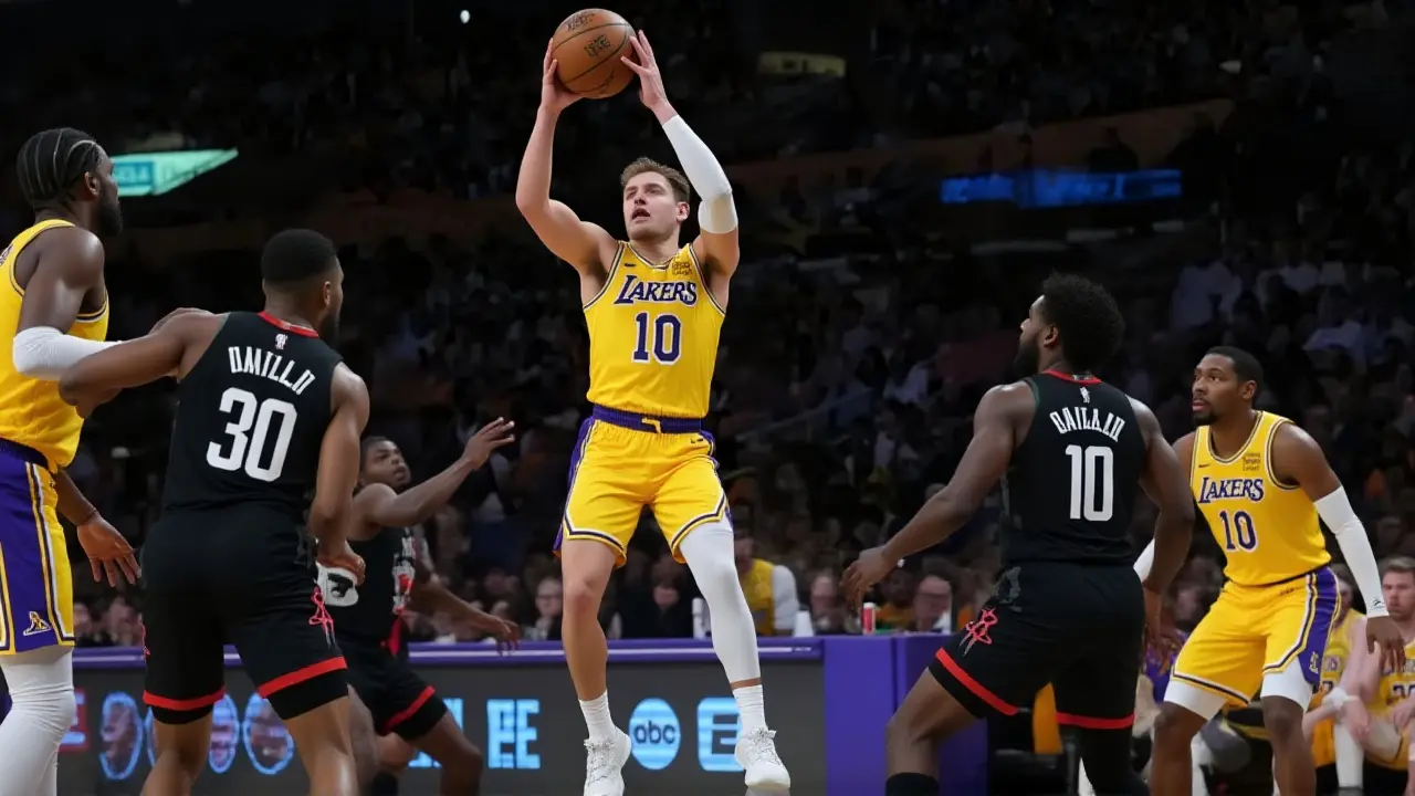 Luke Kennard brilha com 27 pontos e Lakers vencem Rockets no Jogo 1